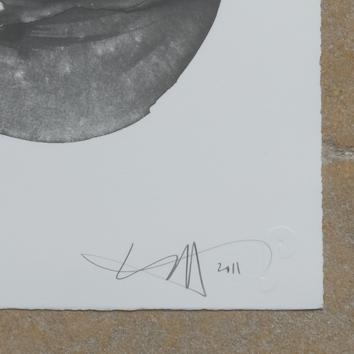 Signature on LUCY MCLAUCHLAN Vintage Print - HUIA, Signed and Dated in Pencil
