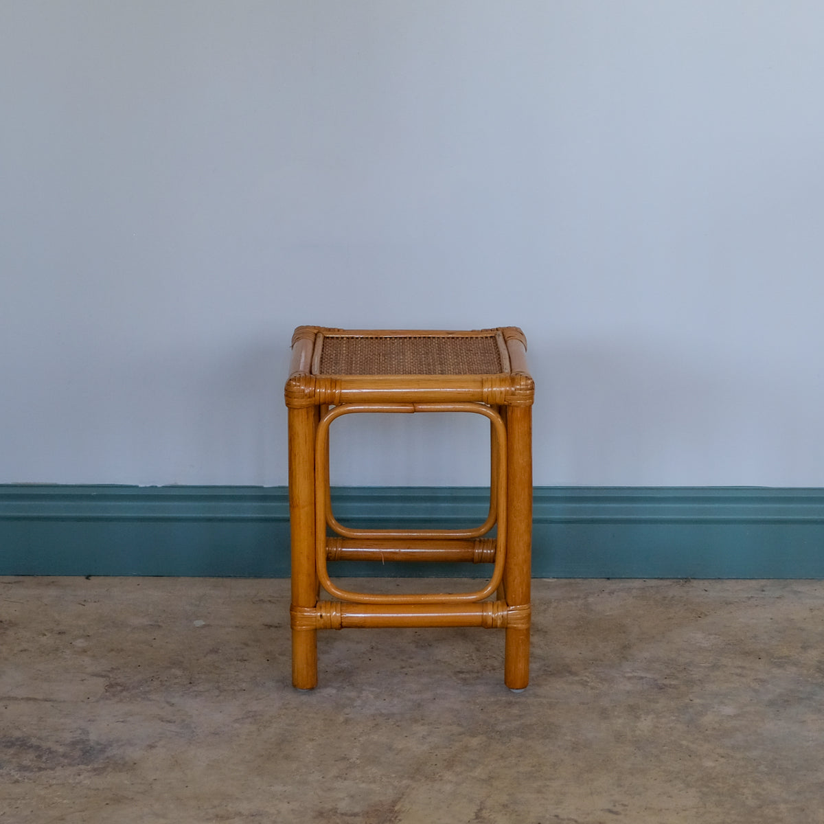 Bamboo and rattan side table