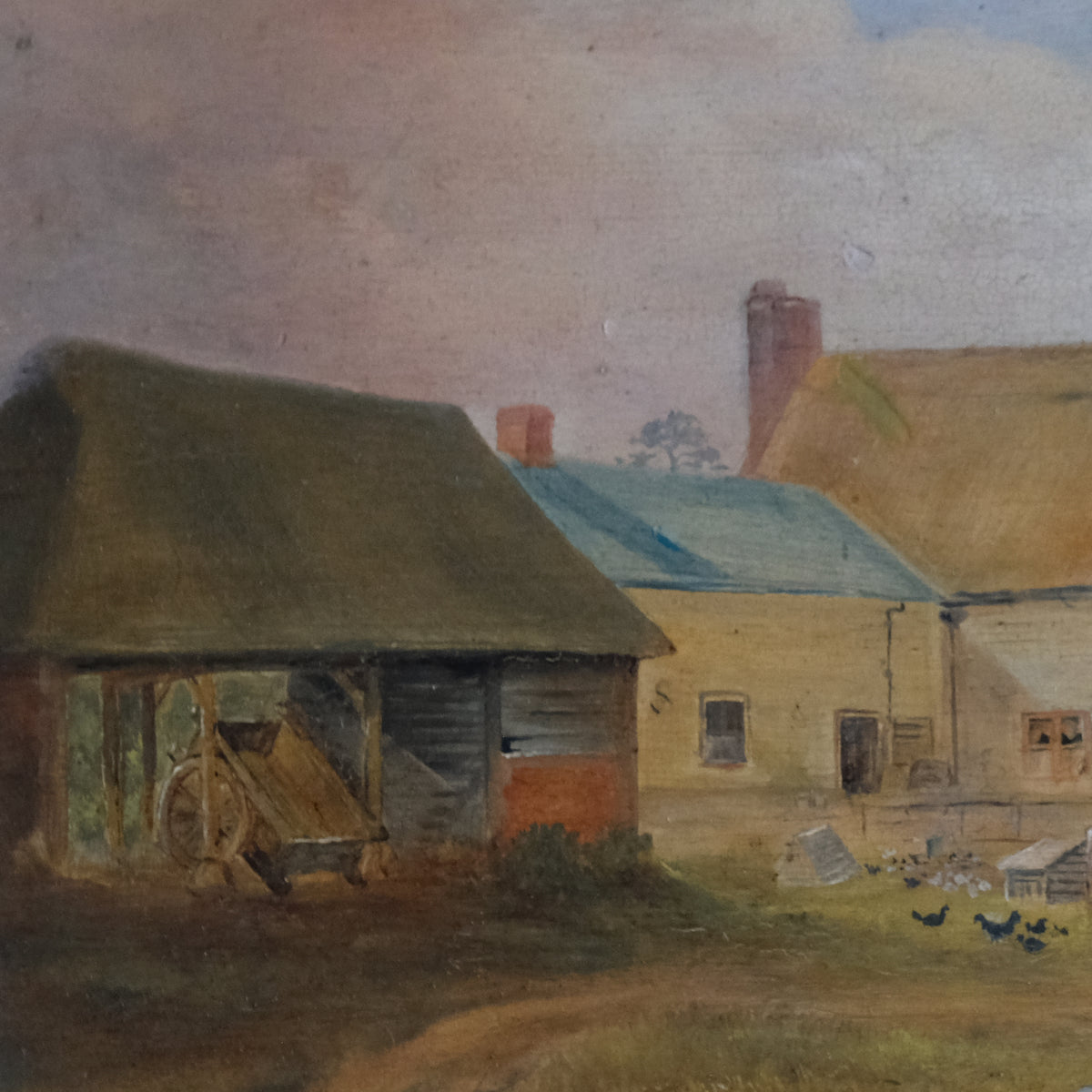 EARLY 20TH CENTURY FARMYARD SCENE WITH GEESE BY A J BAKER