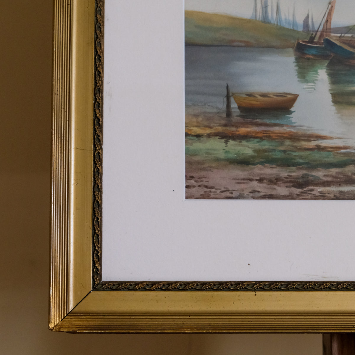 Estuary Scene with Fishing Boats and Cockle Pickers