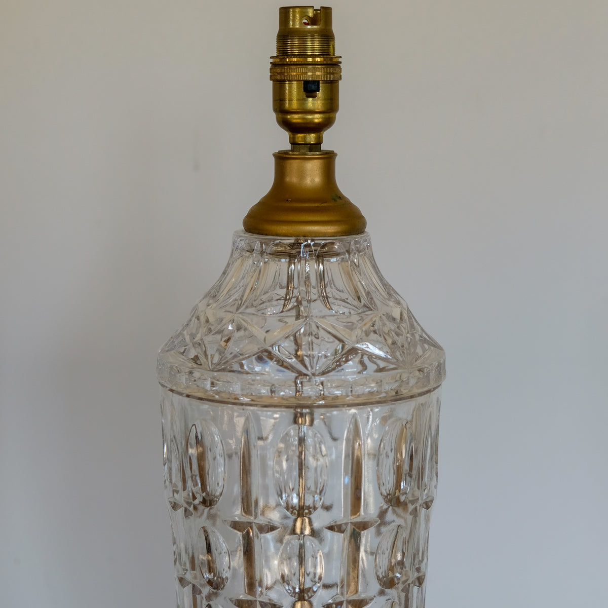 Tall Italian Cut Glass Table Lamp