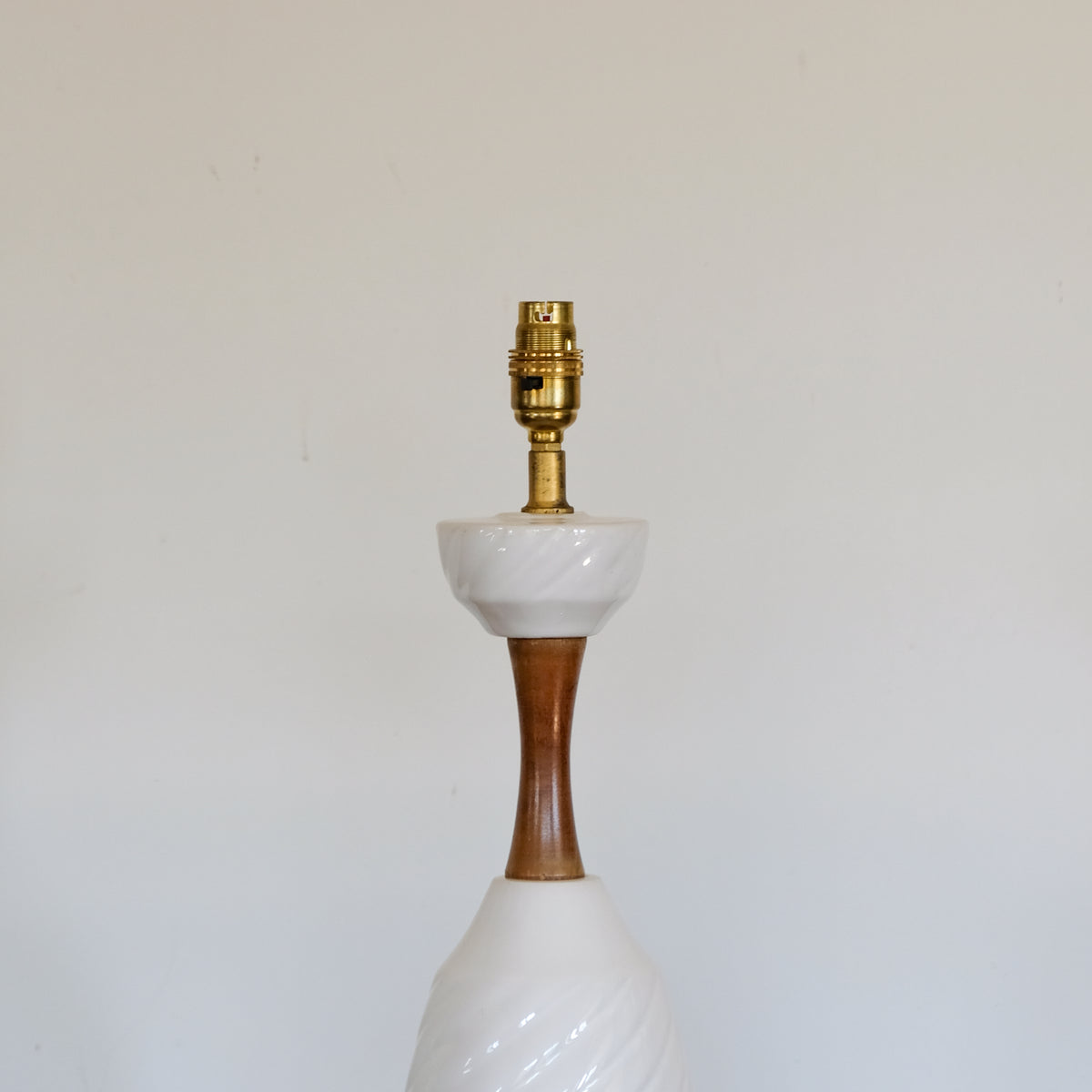 Mid Century White Ceramic Table Lamp