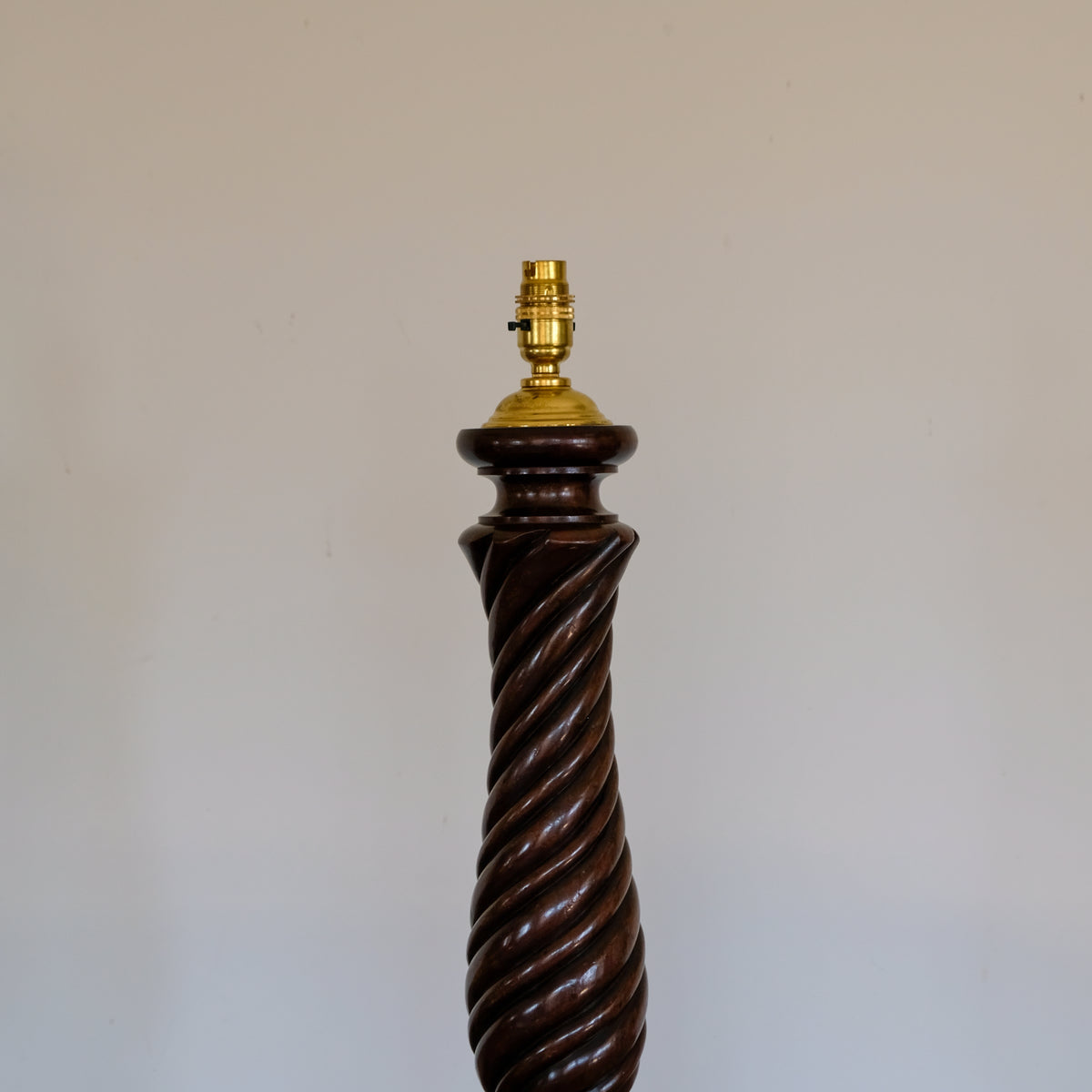 Large Barley Twist Hardwood Table Lamp