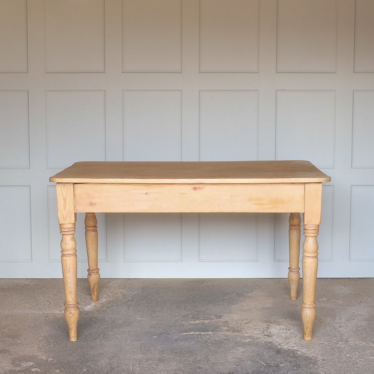 Vintage Victorian pine farm house kitchen table, on turned legs by Summerfield & Scott