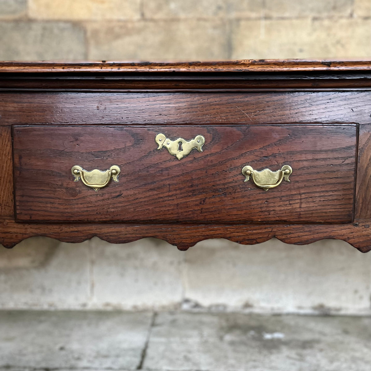 Large Mid-18th Century Oak Dresser Base