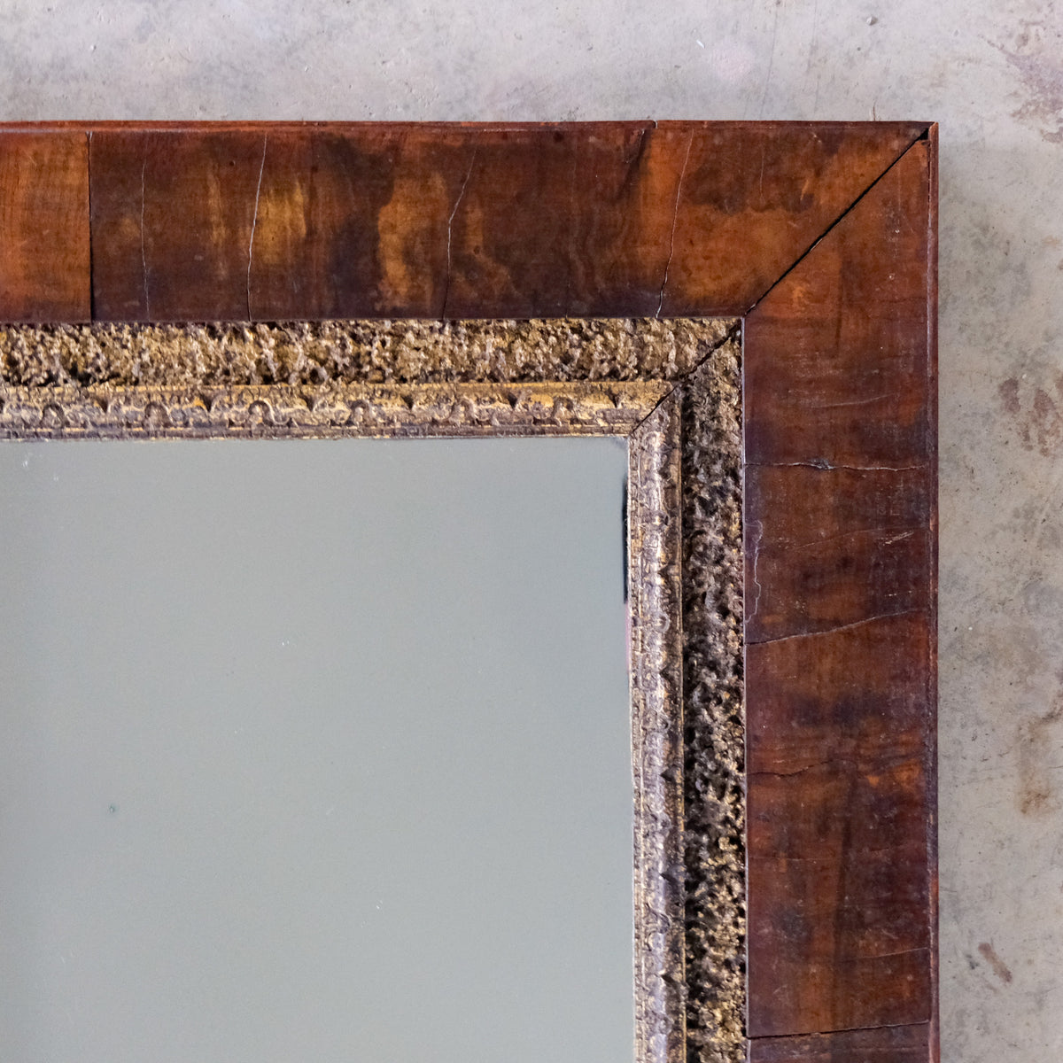 WALNUT FRAMED WALL MIRROR