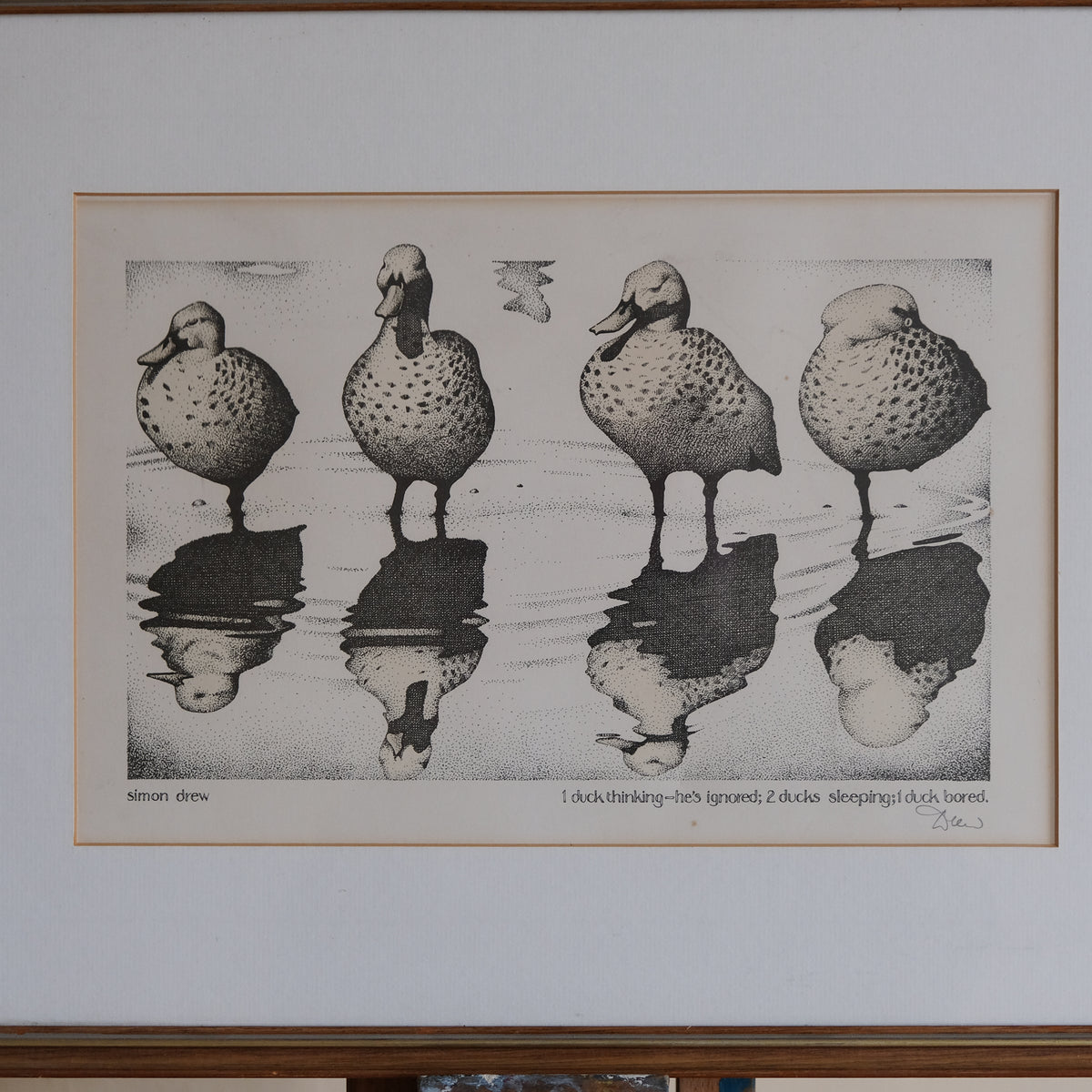 1 DUCK THINKING - HE'S IGNORED; 2 DUCKS SLEEPING; 1 DUCK BORED by SIMON DREW