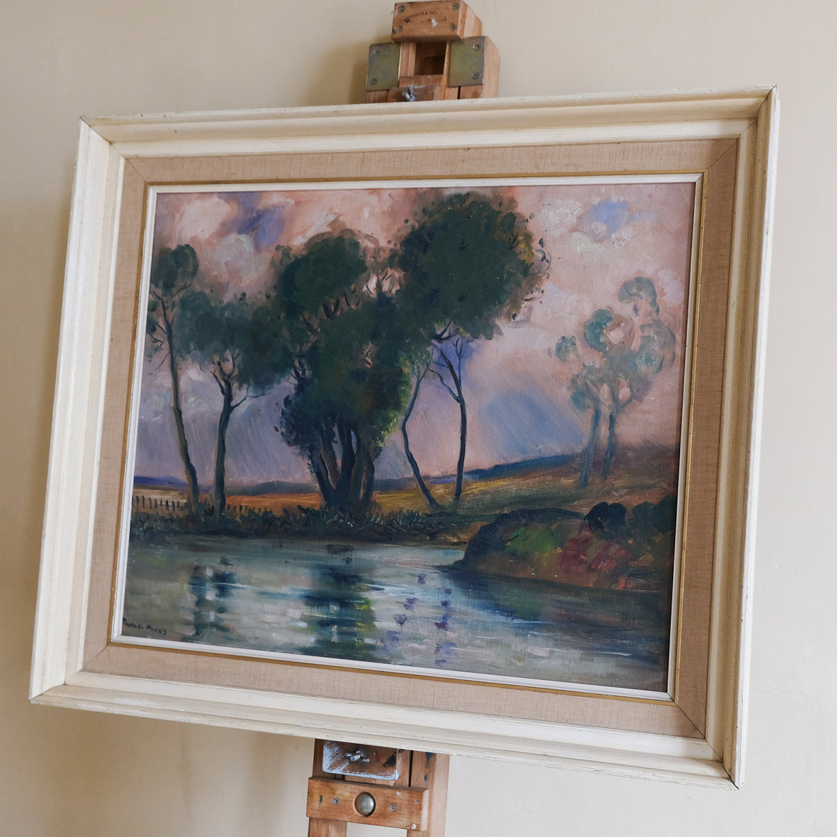 River Landscape with Trees and Reflections