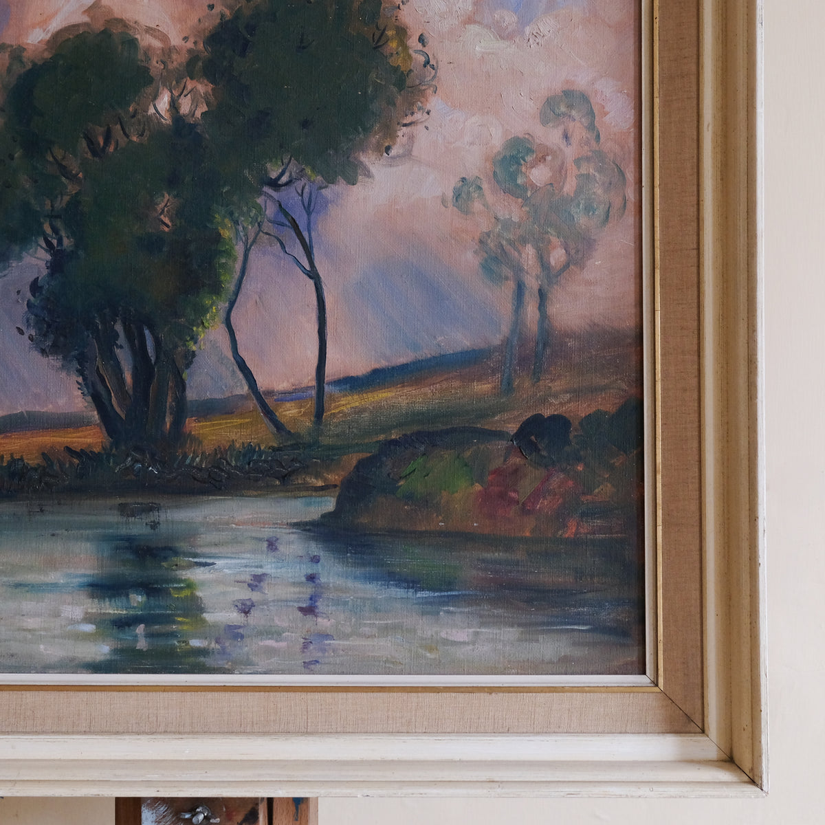 River Landscape with Trees and Reflections