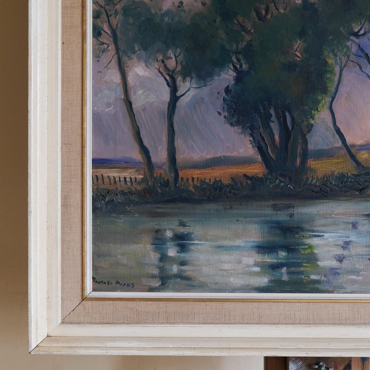 River Landscape with Trees and Reflections