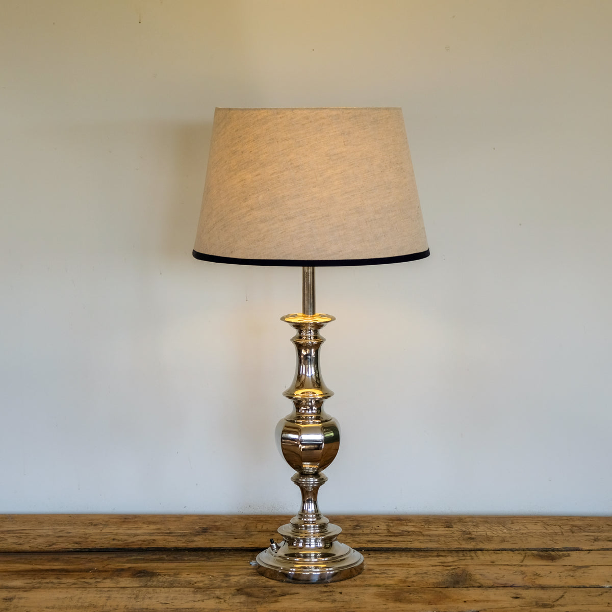 Art Deco Style Nickel-Plated Table Lamp