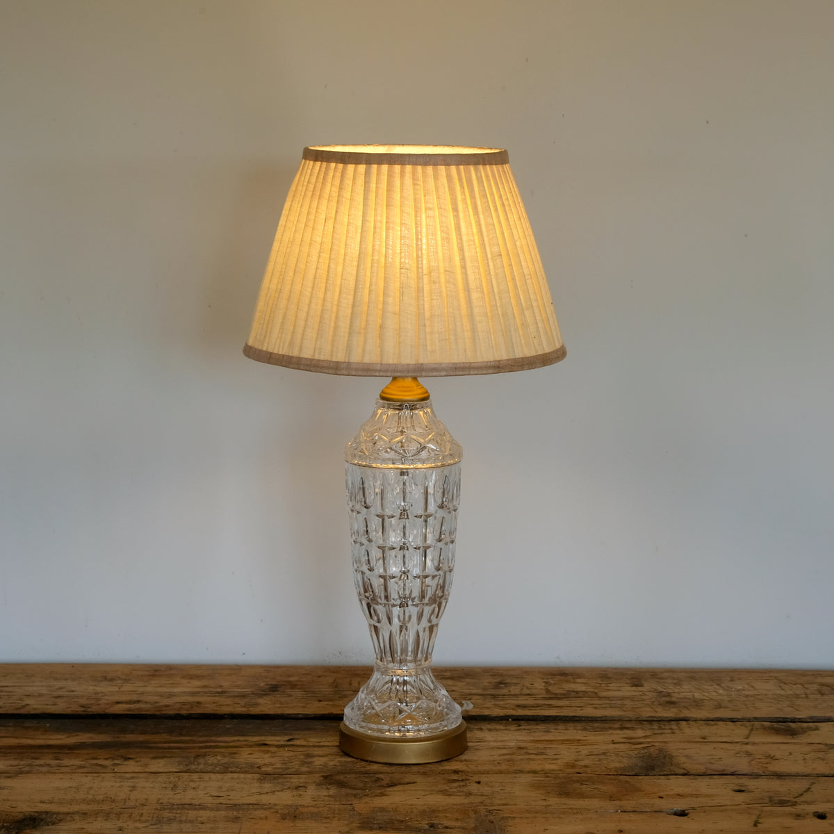 Tall Italian Cut Glass Table Lamp