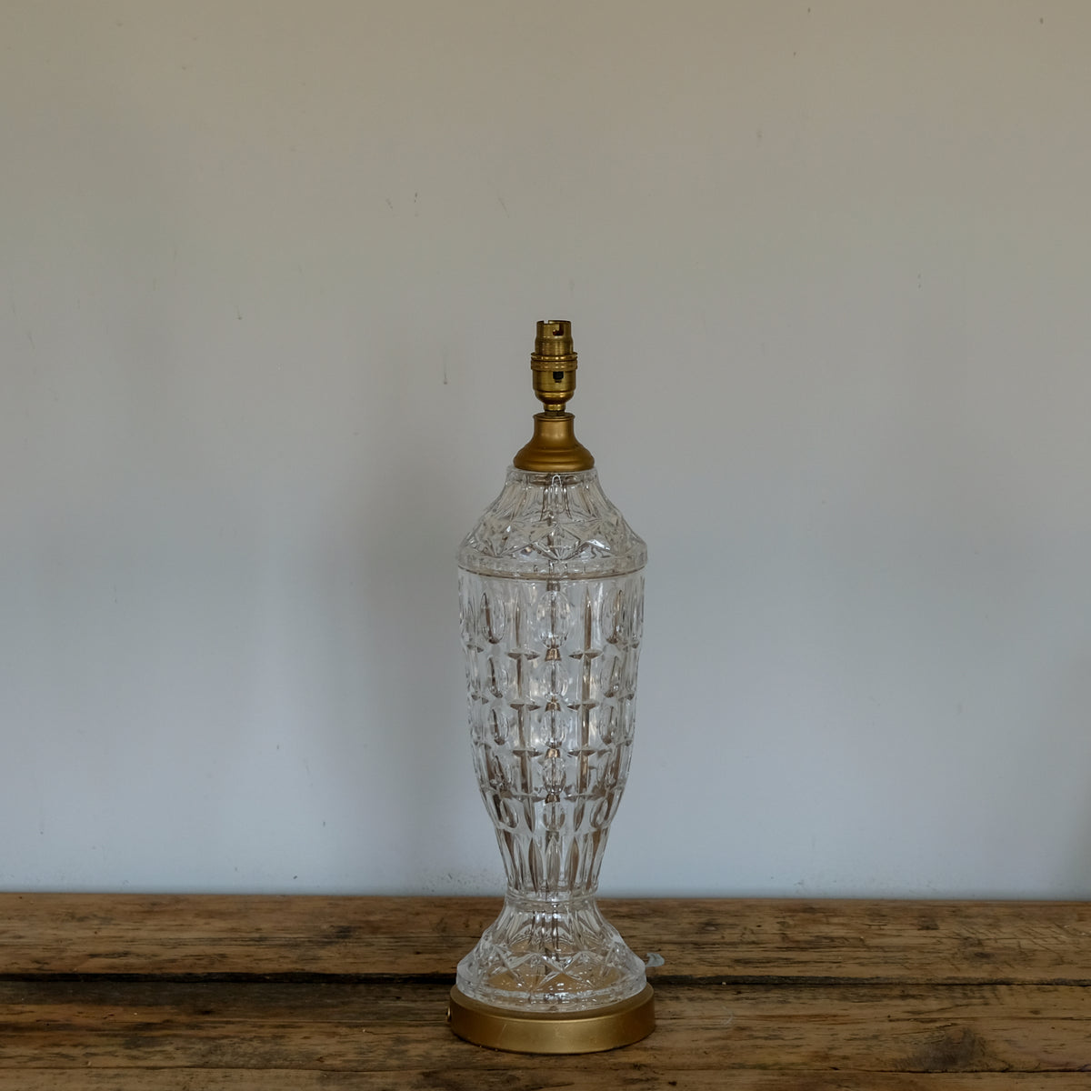 Tall Italian Cut Glass Table Lamp
