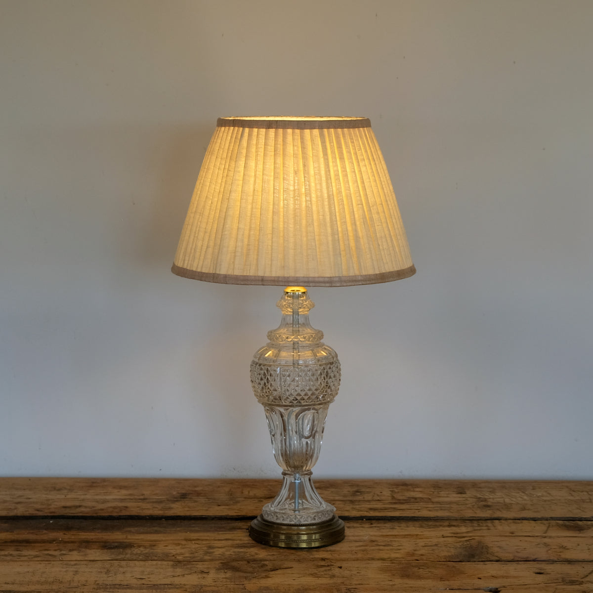 Italian Cut Glass Urn Table Lamp