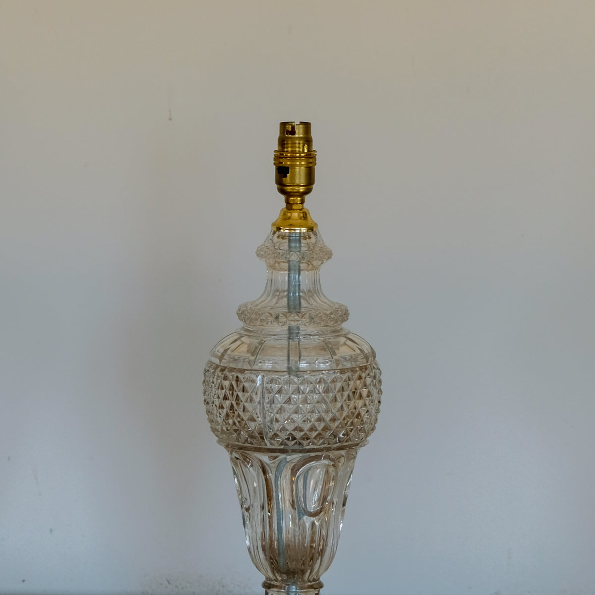 Italian Cut Glass Urn Table Lamp
